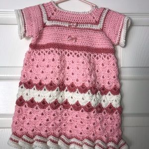Pink Toddler Dress with Butterfly buttons